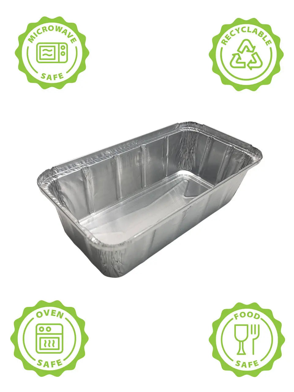 2 lb. Disposable Foil  Loaf Pan with Crimp-on Plastic Lid - Case of 500 -  #212P D & W Fine pack