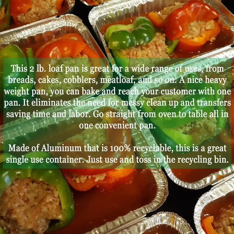 2 lb. Disposable Aluminum Loaf Pan with Crimp-on Board Lid  Case of 500 - #212L D & W Fine pack