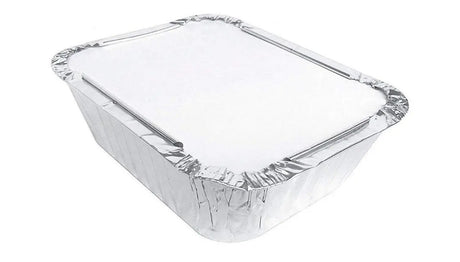 1 lb. Disposable Aluminum Take-out Pan with Board Lid - Case of 1000  #220L Handi-Foil