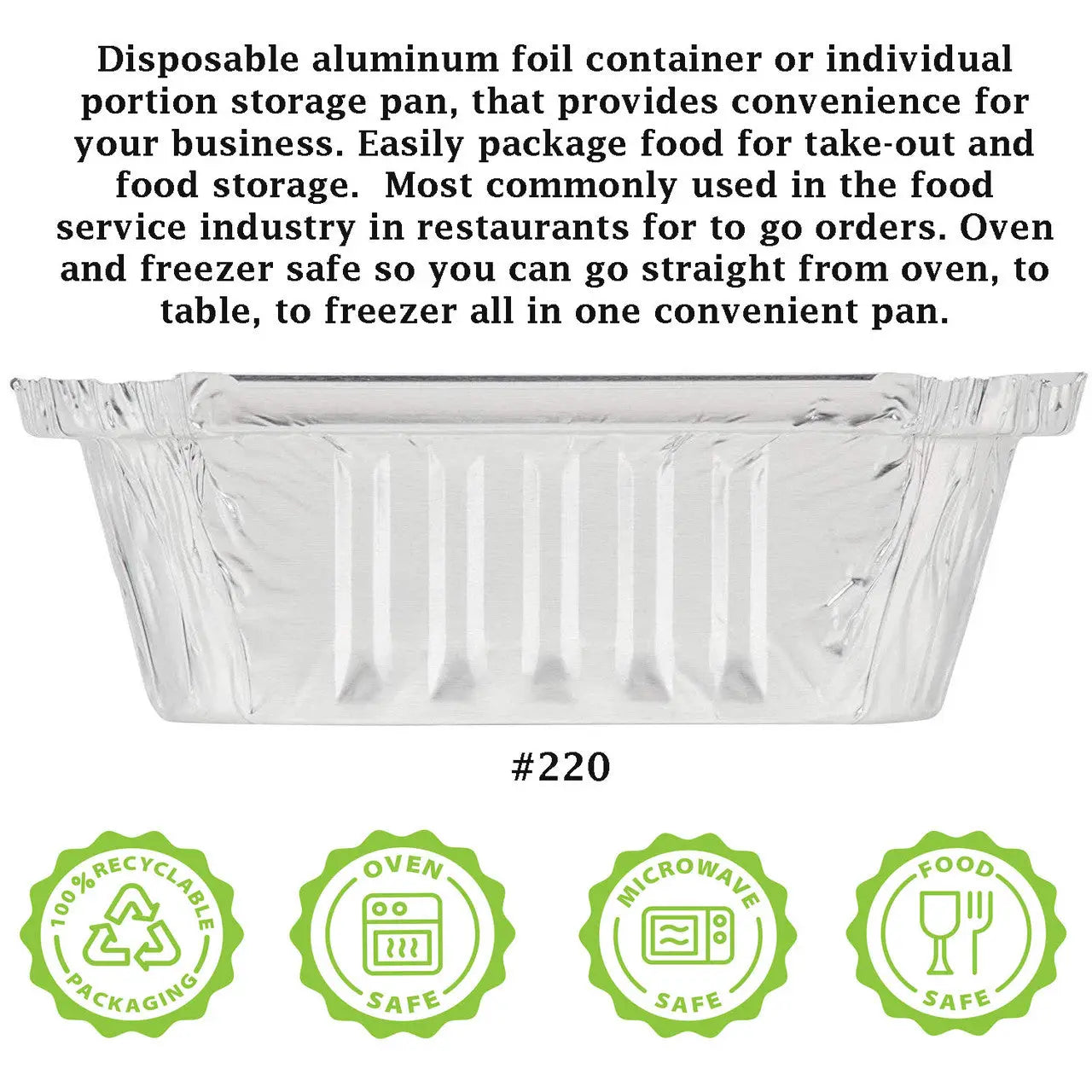 1 lb. Disposable Aluminum Take-out Pan with Board Lid - Case of 1000  #220L Handi-Foil