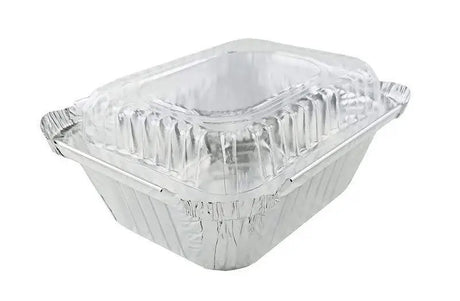 1 lb. Disposable Aluminum Take-out Pan with Plastic Lid  Case of 1000  #220P Handi-Foil