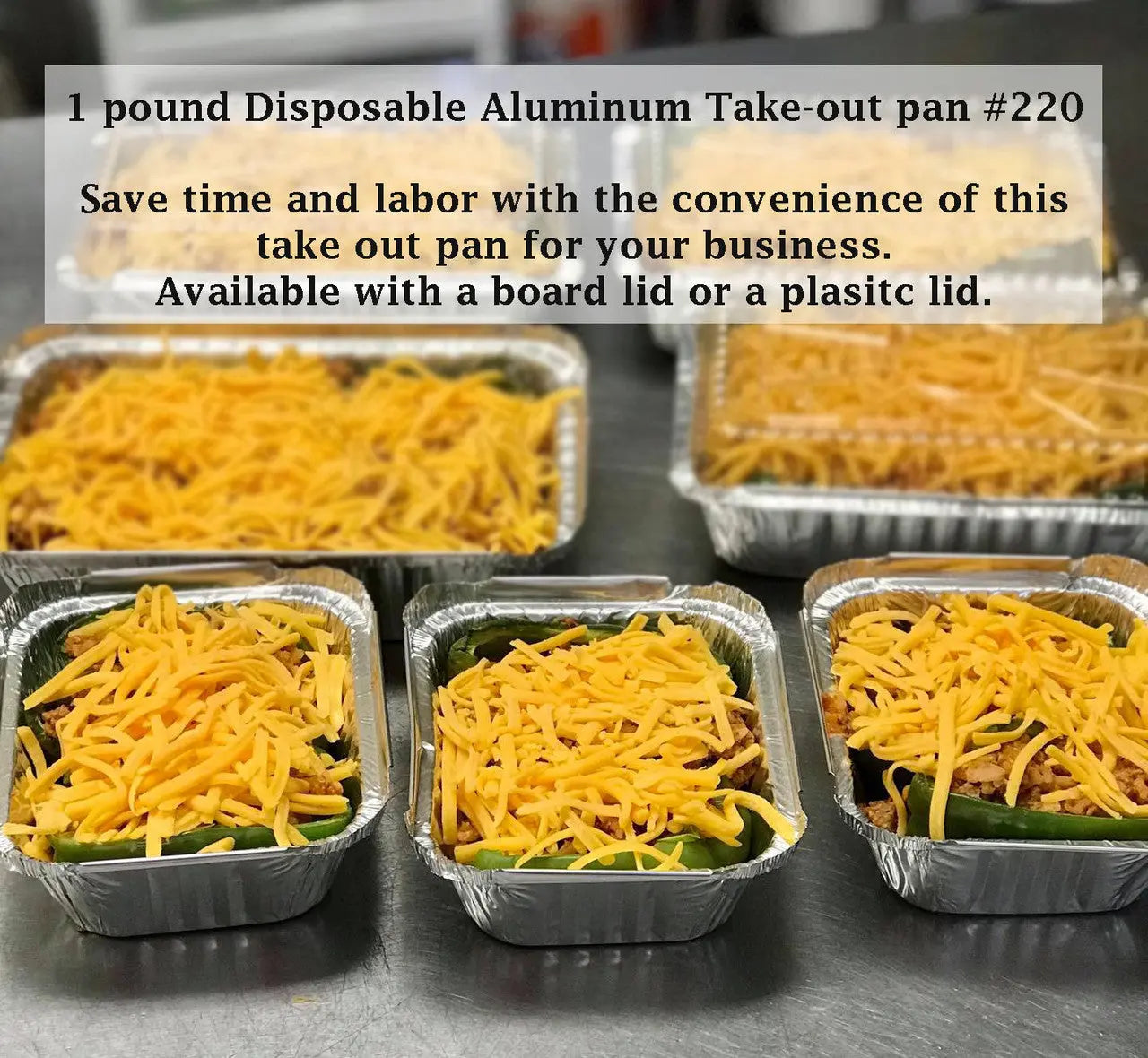 1 lb. Disposable Aluminum Take-out Pan with Board Lid - Case of 1000  #220L Handi-Foil