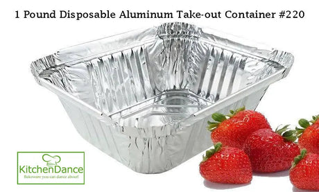 1 lb. Disposable Aluminum Take-out Pan with Board Lid - Case of 1000  #220L Handi-Foil