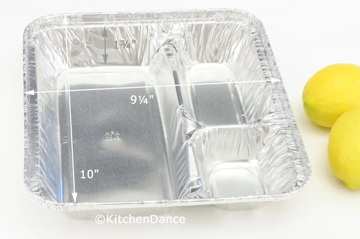 X- Large 3 Compartment Tray with Board Lid - Case of 250 - #2345L Durable Packaging