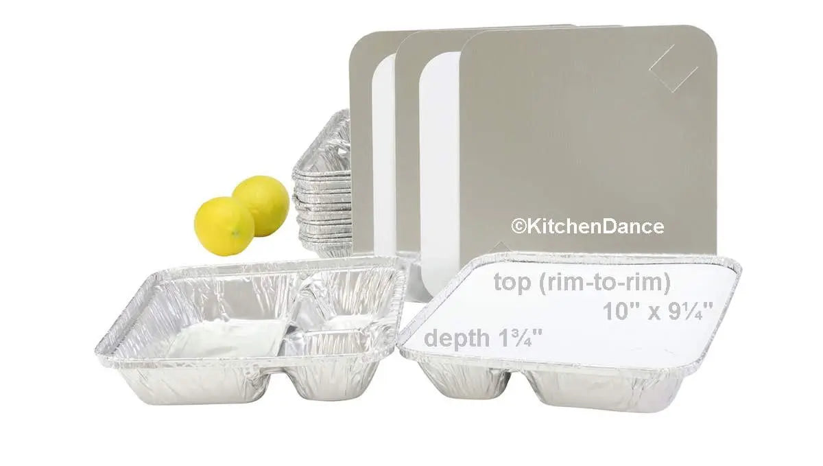 X- Large 3 Compartment Tray with Board Lid - Case of 250 - #2345L Durable Packaging