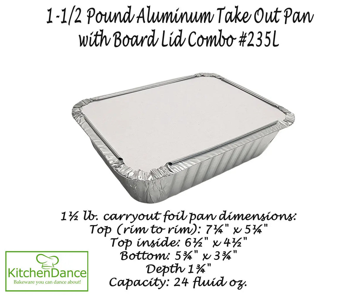 1½ lb. Foil Carryout Pan with Board Lid - Case of 500 - #235L Western Plastics