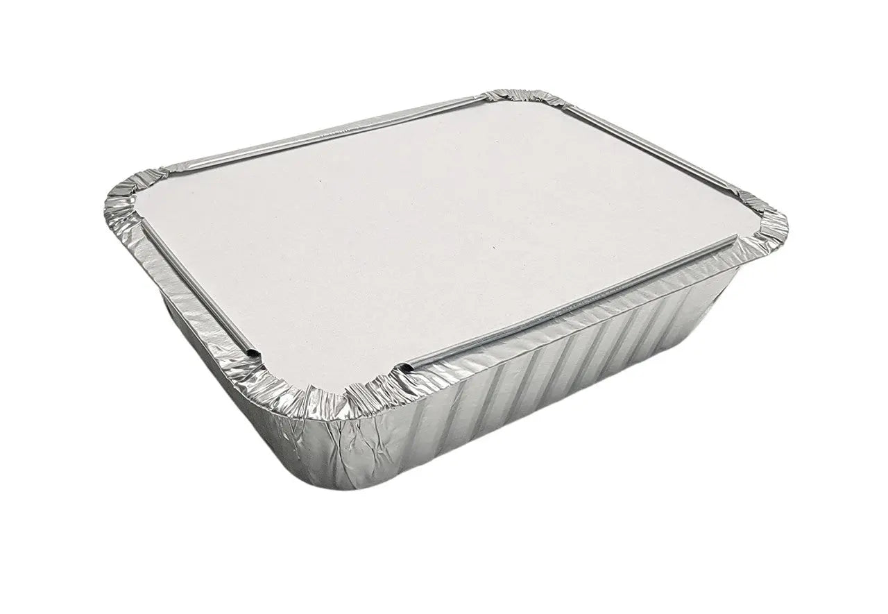 1½ lb. Foil Carryout Pan with Board Lid - Case of 500 - #235L Western Plastics