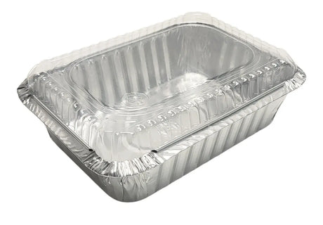 1½ lb. Disposable Foil Carryout Pan with Plastic Lid - Case of 500 - #235P Western Plastics