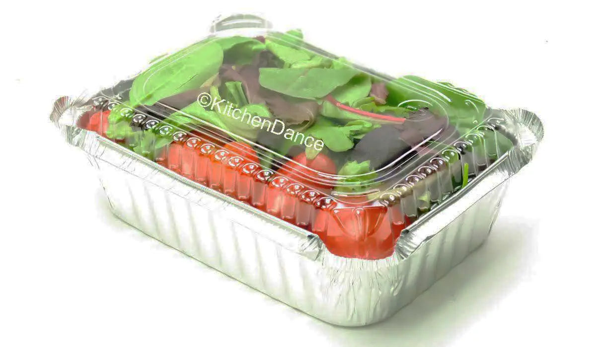 1½ lb. Disposable Foil Carryout Pan with Plastic Lid - Case of 500 - #235P Western Plastics