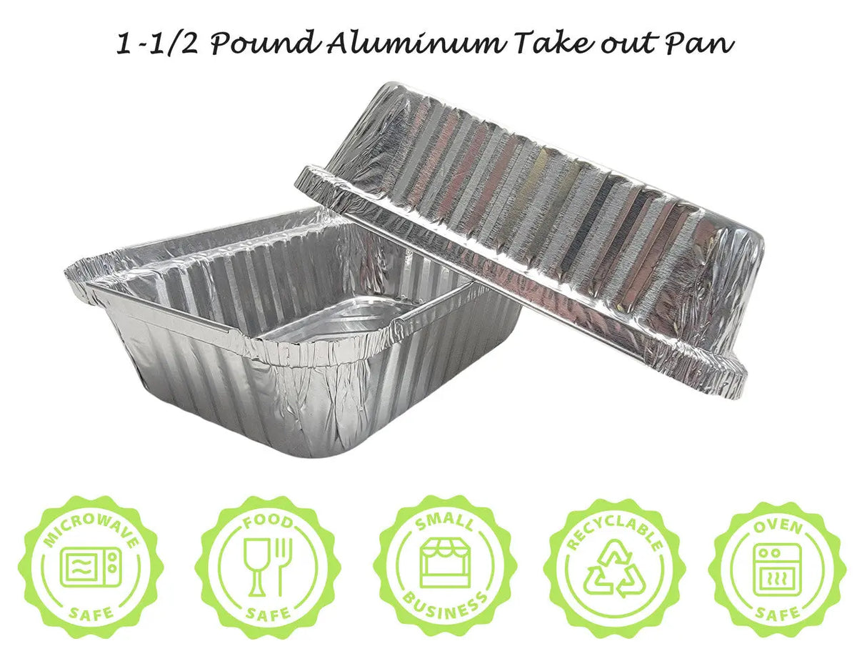 1½ lb. Disposable Foil Carryout Pan with Plastic Lid - Case of 500 - #235P Western Plastics
