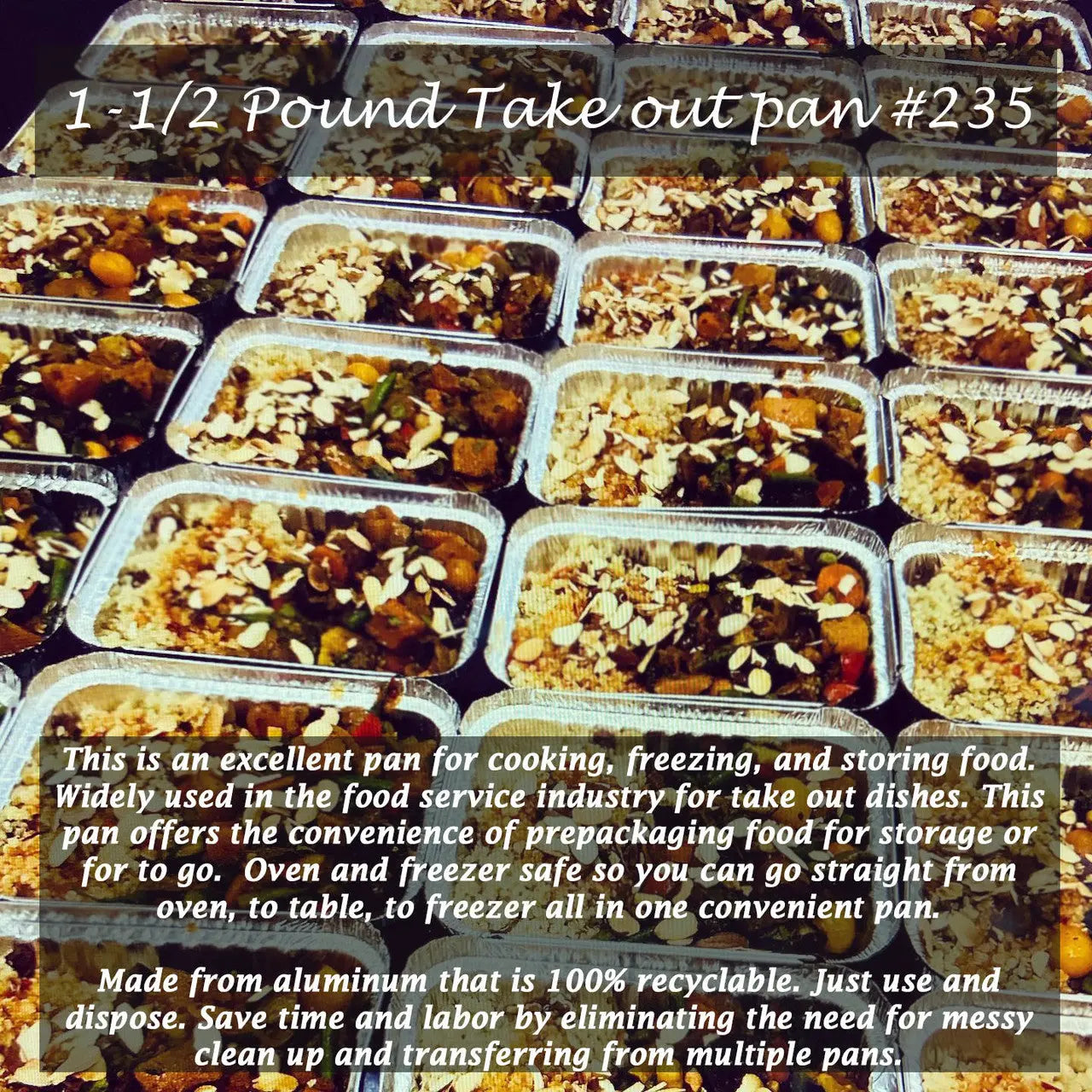 1½ lb. Disposable Foil Carryout Pan with Plastic Lid - Case of 500 - #235P Western Plastics
