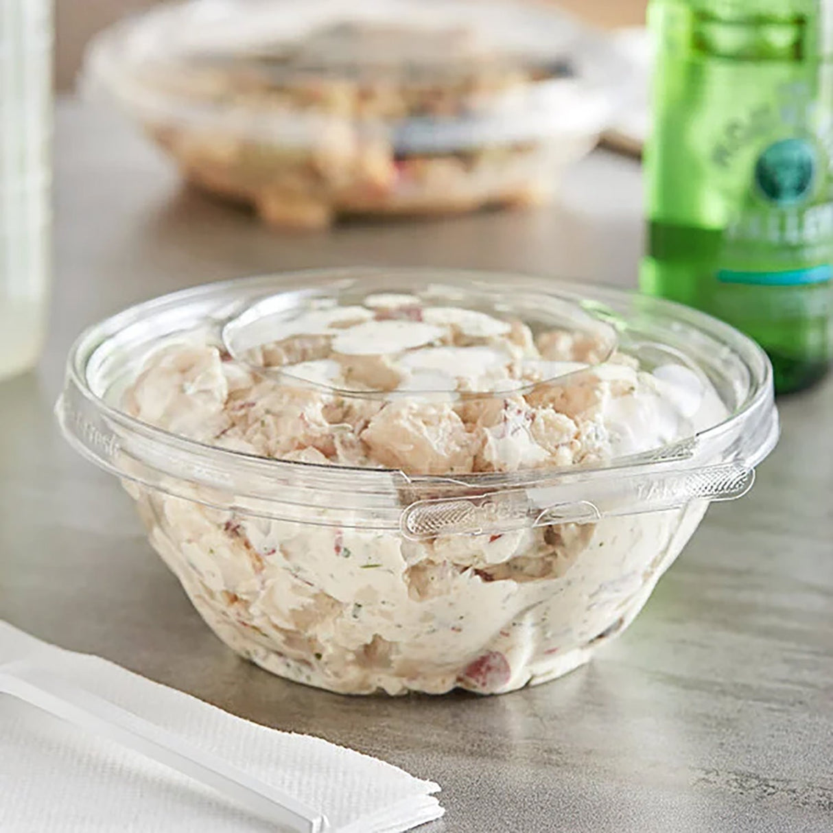 Safe-T-Fresh 24 oz. Tamper Evident & Tamper Resistant Clamshell Bowl - Case of 150 - #TS24RN Inline Plastics