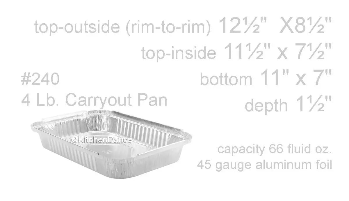 4 lb. Disposable Oblong  Food Pan with Board Lid  -Case of 250  #240L D & W Fine pack