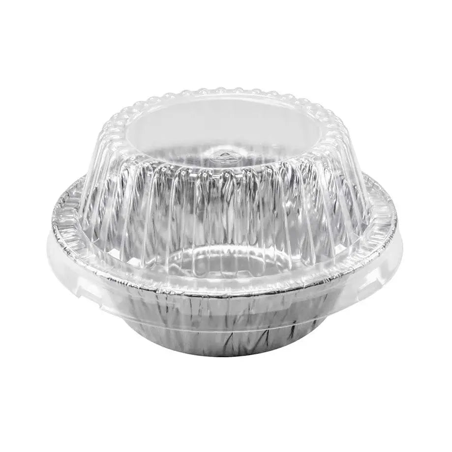 5¾" Disposable Aluminum Pot Pie Pan - Extra Deep -  w/ High Dome Lid - Case of 1000   #2400P Durable Packaging
