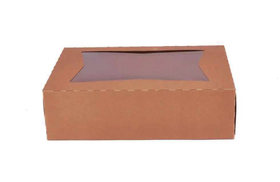 Southern Champion 14 x 10 x 4 Kraft Semi Automatic Window Bakery Boxes - Case of 100 - #24263K Southern Champion