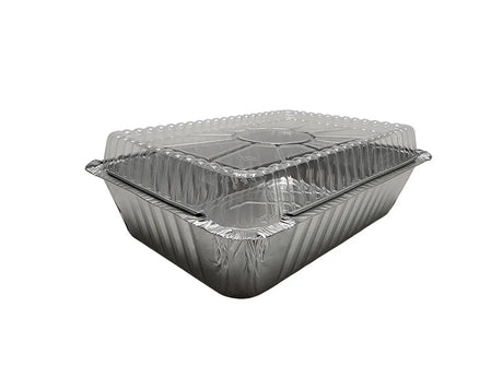 2¼ lb. Disposable Takeout  Pan with Plastic Lid - Case of 500 #250P Handi-Foil