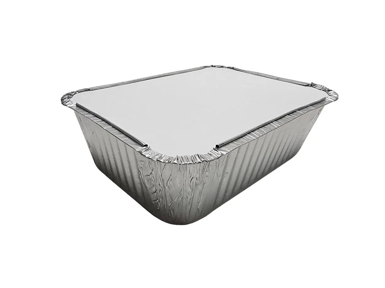 5 lb. Oblong Carryout Pan with Board Lid -  Case of 250 - #255L Durable Packaging