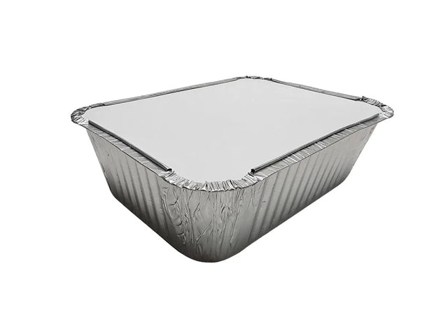 5 lb. Oblong Carryout Pan with Board Lid -  Case of 250 - #255L Durable Packaging