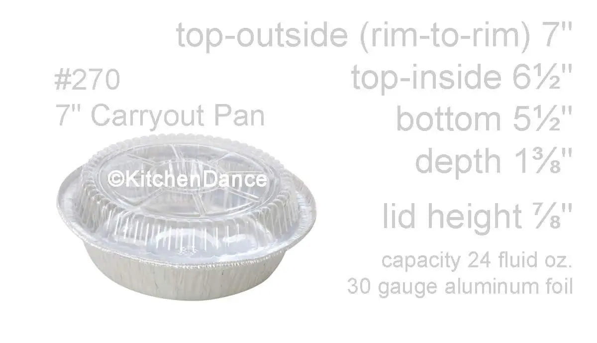 7" Disposable Foil Takeout Container with Plastic Lid - Case of 500 - #270P Handi-Foil