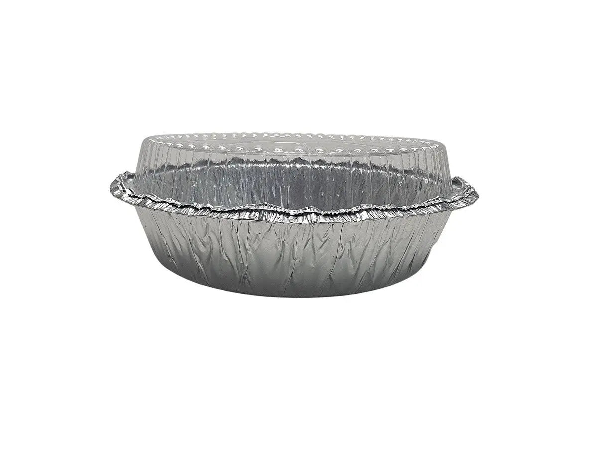 7" Disposable Foil Takeout Container with Plastic Lid - Case of 500 - #270P Handi-Foil