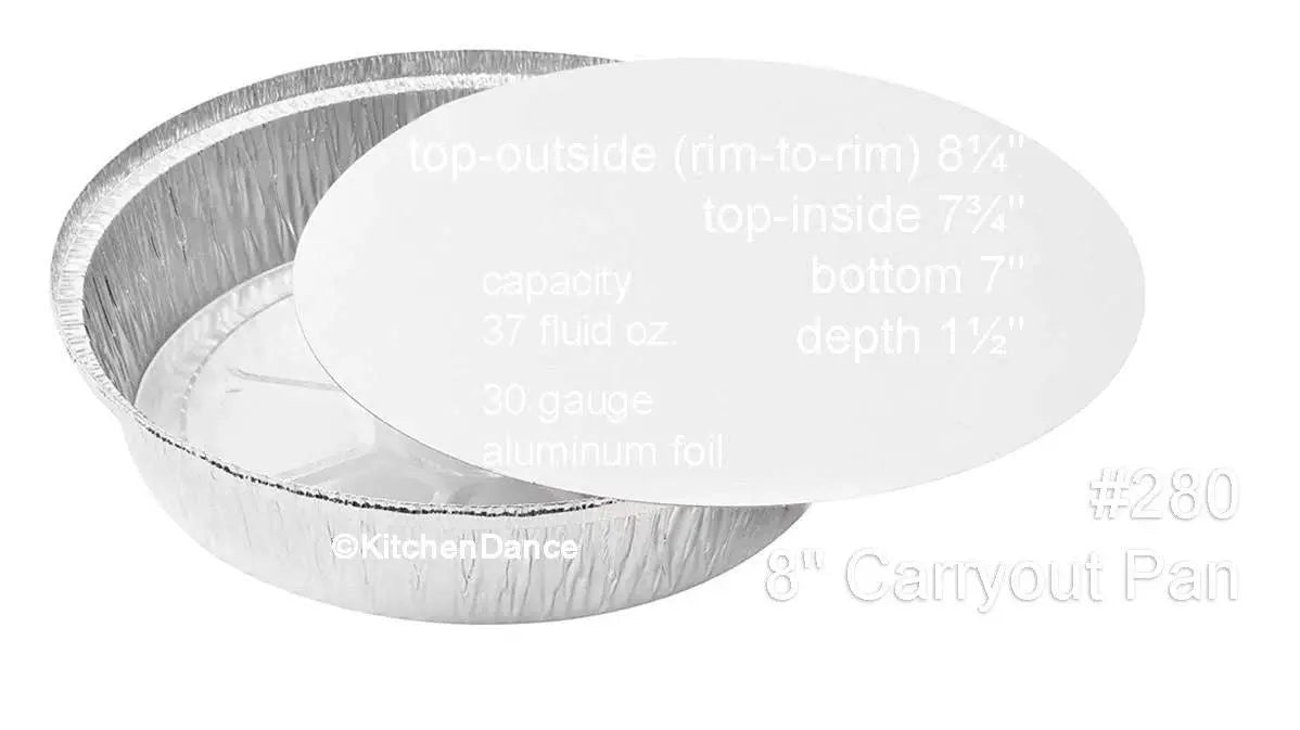 8" Round Carryout Pan with Board Lid - Case of 500 - #280L Handi-Foil