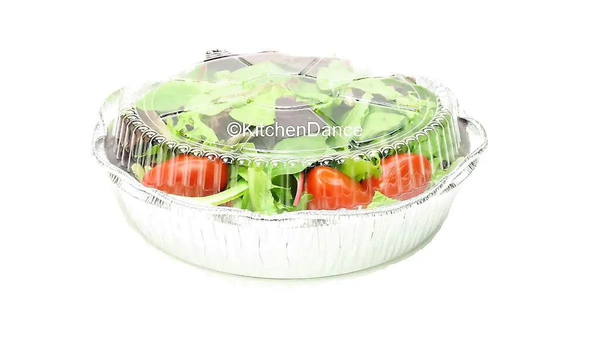 8" Round Carryout Pan with Plastic Dome Lid   Case of 500 #280P Handi-Foil