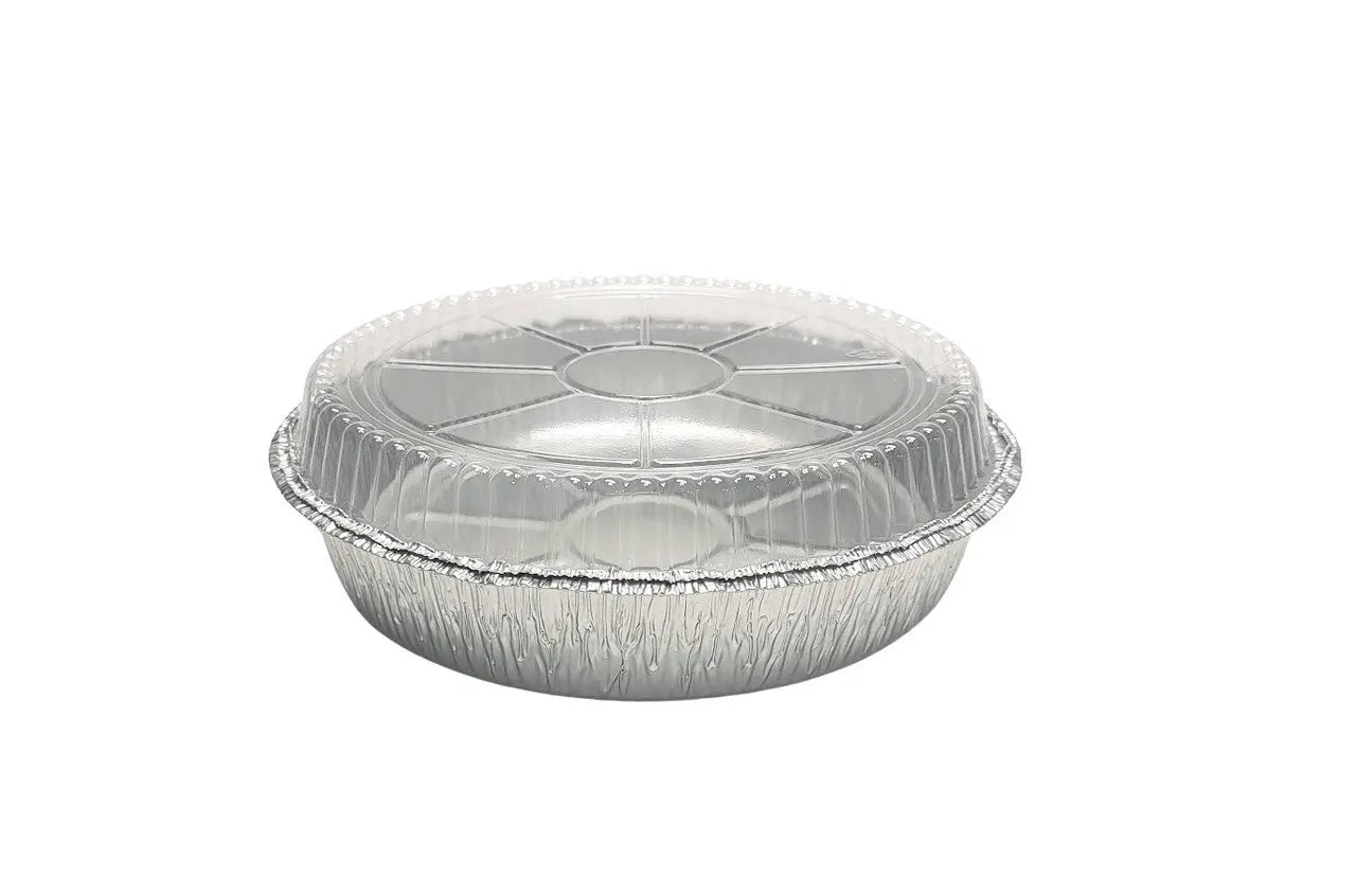 9" Round Carryout Pan with Plastic Dome Lid - Case of 500 - #290P Western Plastics