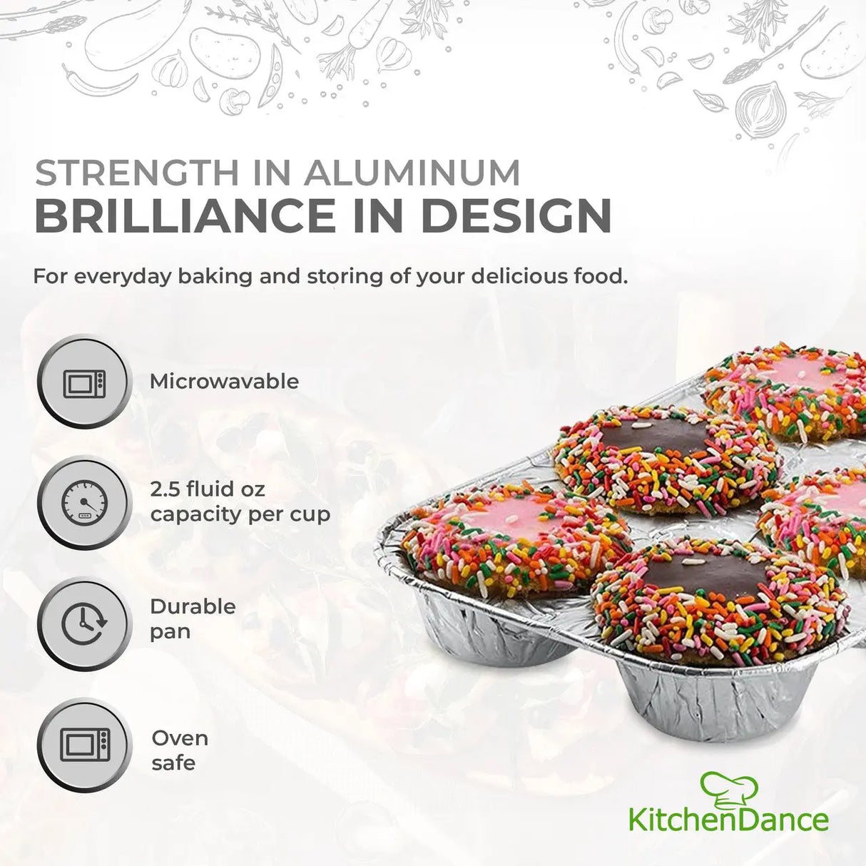 Disposable 6 Cup Muffin Pan or cupcake pan - Case of 200- #1500 Durable Packaging