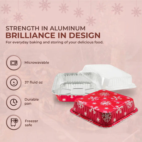 8" Square Holiday Cake Pan with Plastic Lid - Case of 100  #9101X Durable Packaging