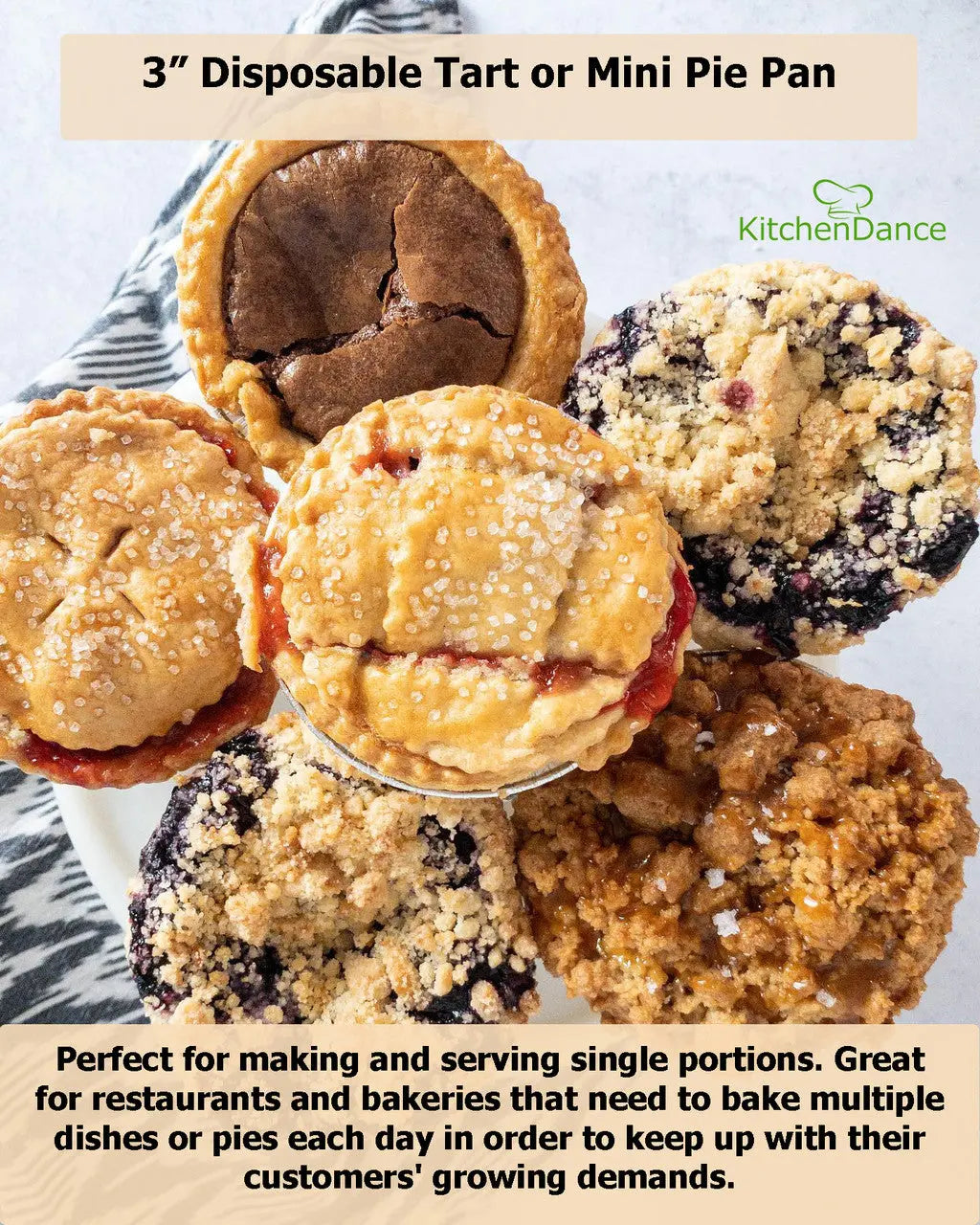 3" Disposable Small Aluminum Foil Tart Pan- Case of 1000  #301 KitchenDance