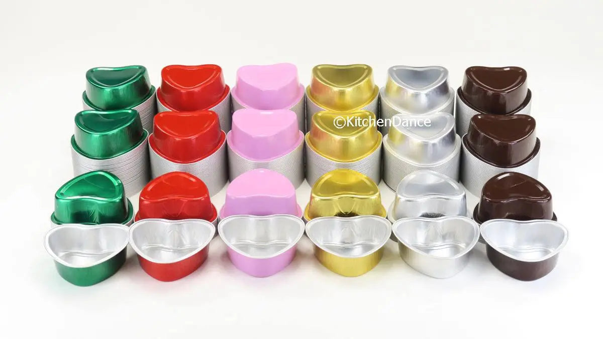 Mini Heart Shaped Foil Pan with Plastic Lid - Case of 2000 - #3055P KitchenDance