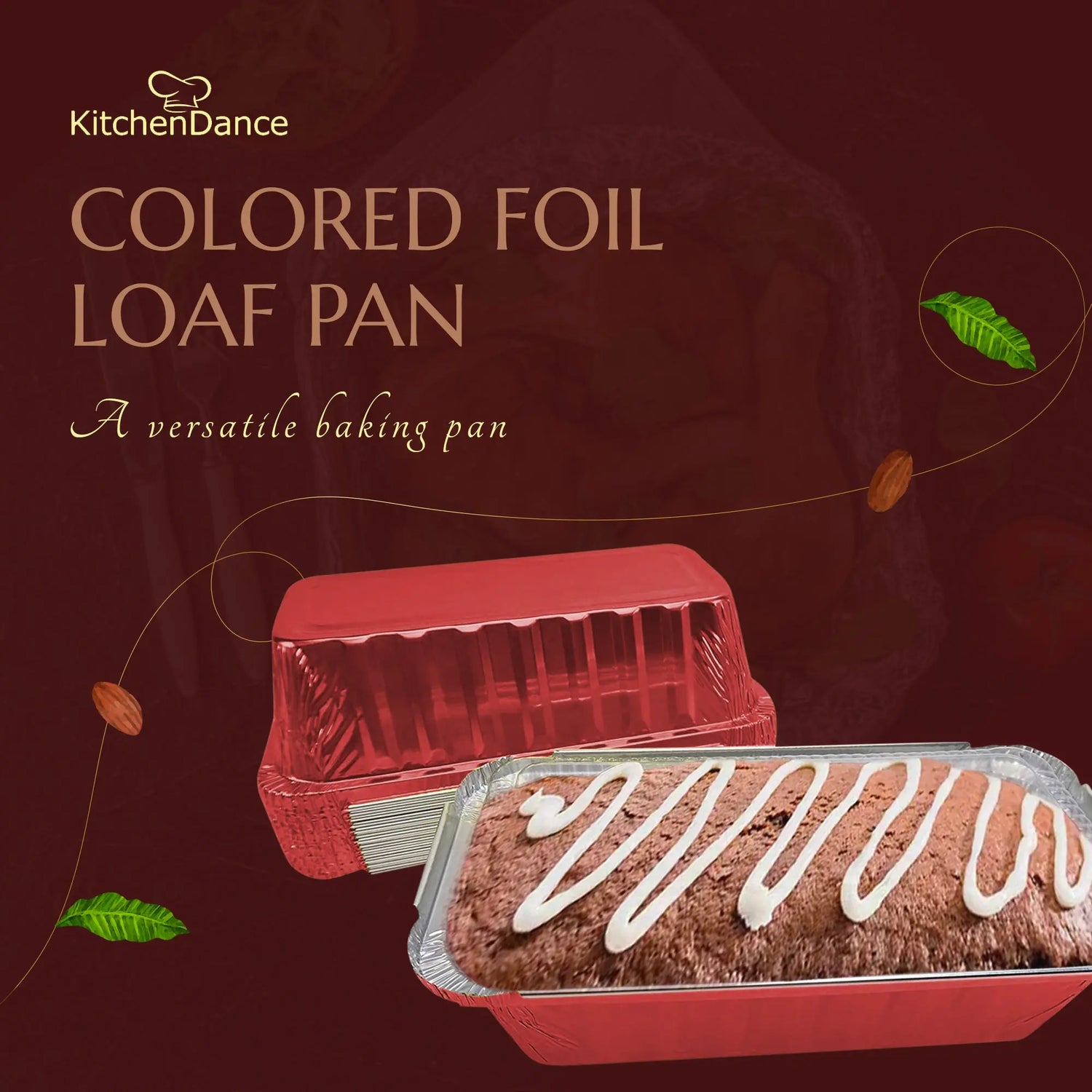 2 lb. Colored  Closable Foil Loaf Pan with Plastic Lid - Case of 1000- #1850P Aikou