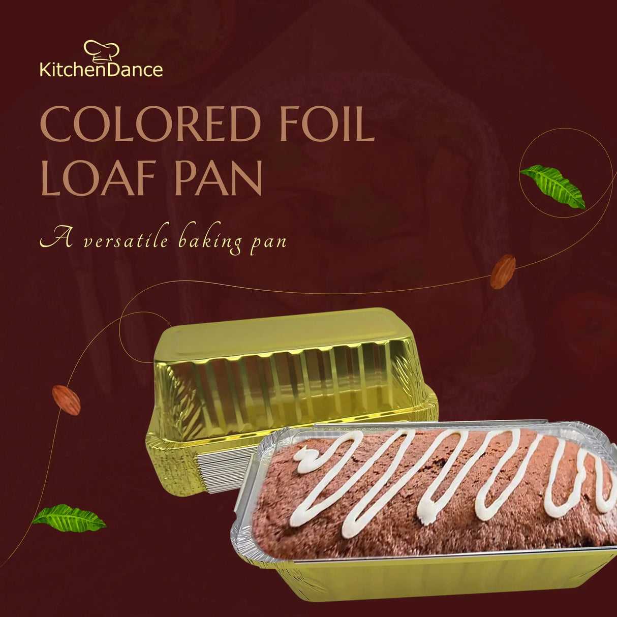2 lb. Colored  Closable Foil Loaf Pan with Plastic Lid - Case of 1000- #1850P Aikou