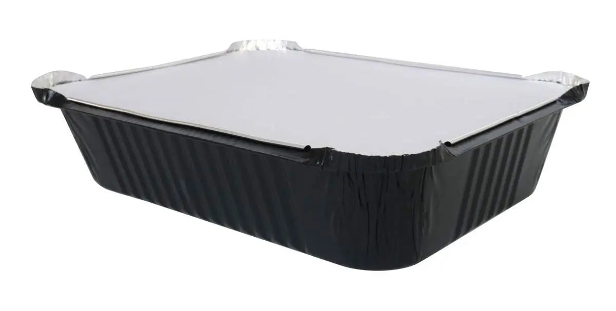 3.75 lb. Colored Carryout Foil Pan with Board Lid - Case of 500 - #3227L KitchenDance