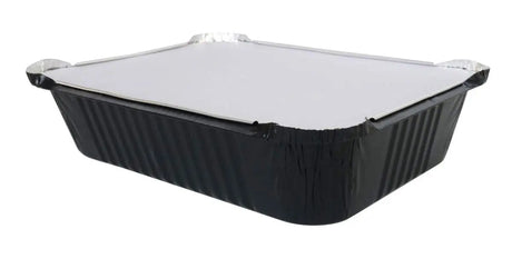 3.75 lb. Colored Carryout Foil Pan with Board Lid - Case of 500 - #3227L KitchenDance