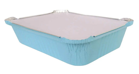 3.75 lb. Colored Carryout Foil Pan with Board Lid - Case of 500 - #3227L KitchenDance