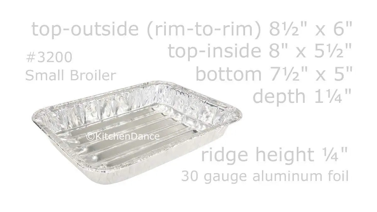 Small Aluminum Foil Broiler Pan - Case of 100 - #3200 Durable Packaging