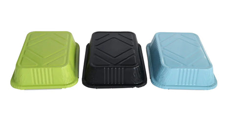 3.75 lb. Colored Carryout Foil Pan with Board Lid - Case of 500 - #3227L KitchenDance