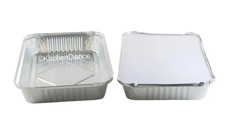 4 ½ lb. Colored Disposable Food Pan with Board Lid - Case of 200 - #52180L KitchenDance