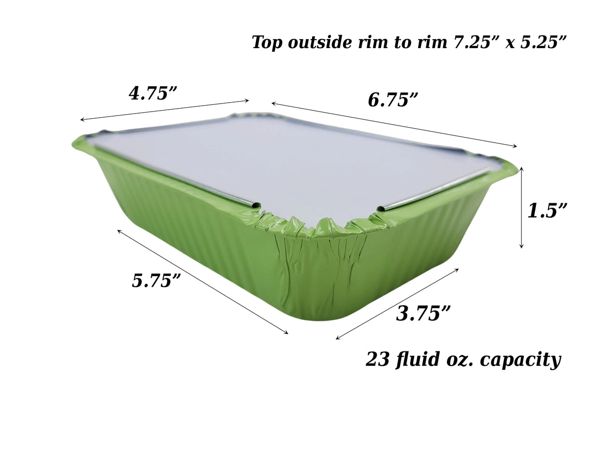 1½ lb. Colored Foil Carryout Pan with Board Lid - Case of 1000 - #7650L KitchenDance