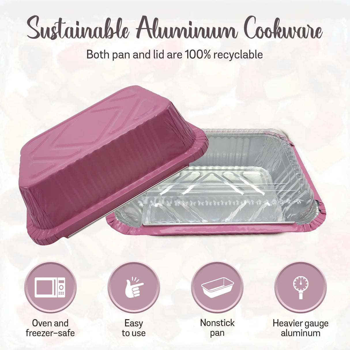 1½ lb. Colored Foil Carryout Pan w/ Plastic Lid - Case of 1000 #7650P KitchenDance