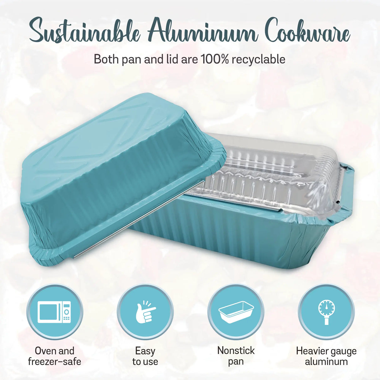 1½ lb. Colored Foil Carryout Pan w/ Plastic Lid - Case of 1000 #7650P KitchenDance