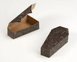 4 1/4" x 1 1/4" x 1 1/4" Distressed Black/Brown Coffin Halloween Box - Case of 100 BRP Box shop