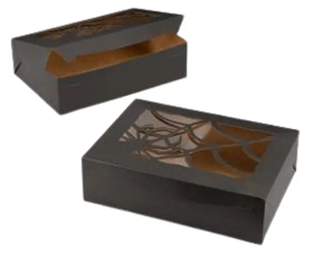 14" x 10" x 4" Black/Brown Spider Window Lock & Tab Halloween Box- Case of 50 BRP Box shop
