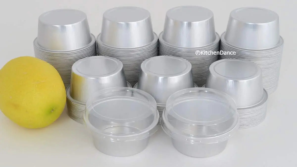 1½ oz. Colored Mini Foil Cups with Snap-on Lid - Case of 2000  #A45P KitchenDance
