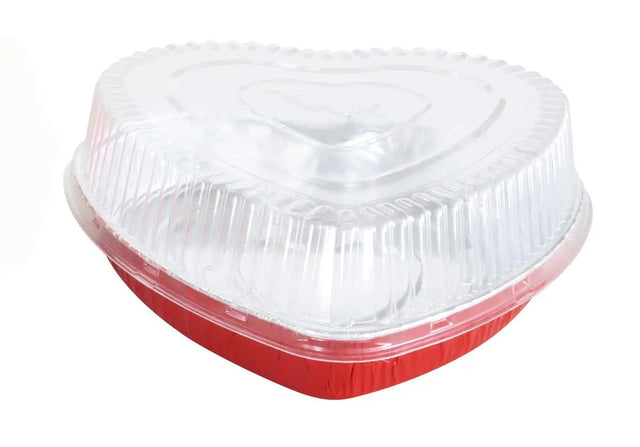 Heart Shaped Foil Pan with Plastic Dome Lid - Case of 100  #339P Handi-Foil