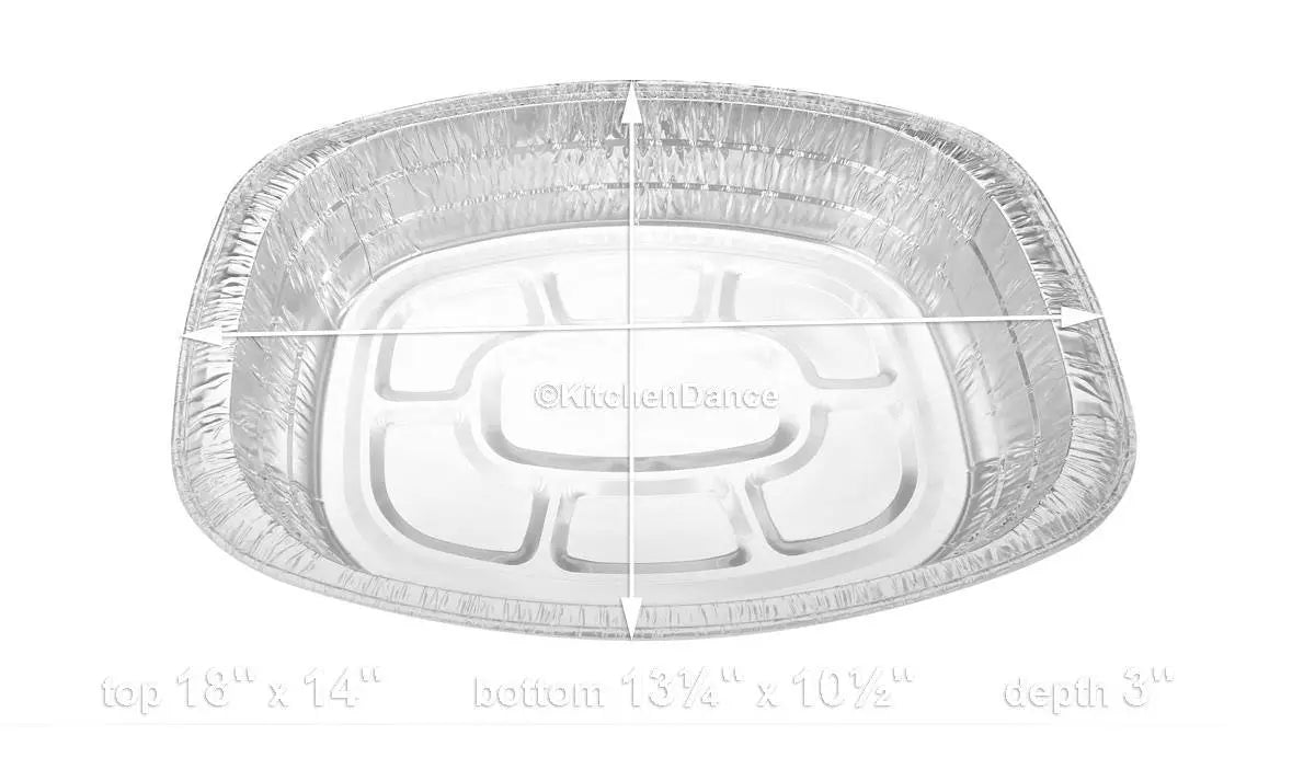 Large Oval-Shape Disposable Roaster Pan -  Case of 25 - #40010 Western Plastics