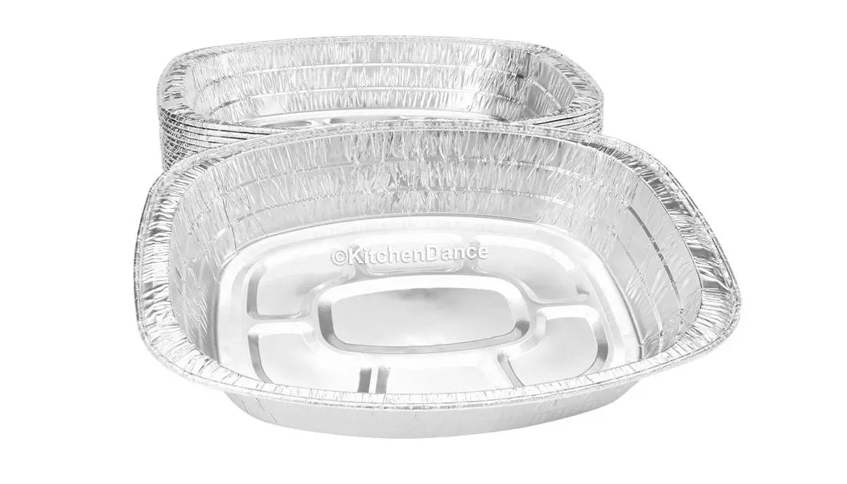 Large Oval-Shape Disposable Roaster Pan -  Case of 25 - #40010 Western Plastics