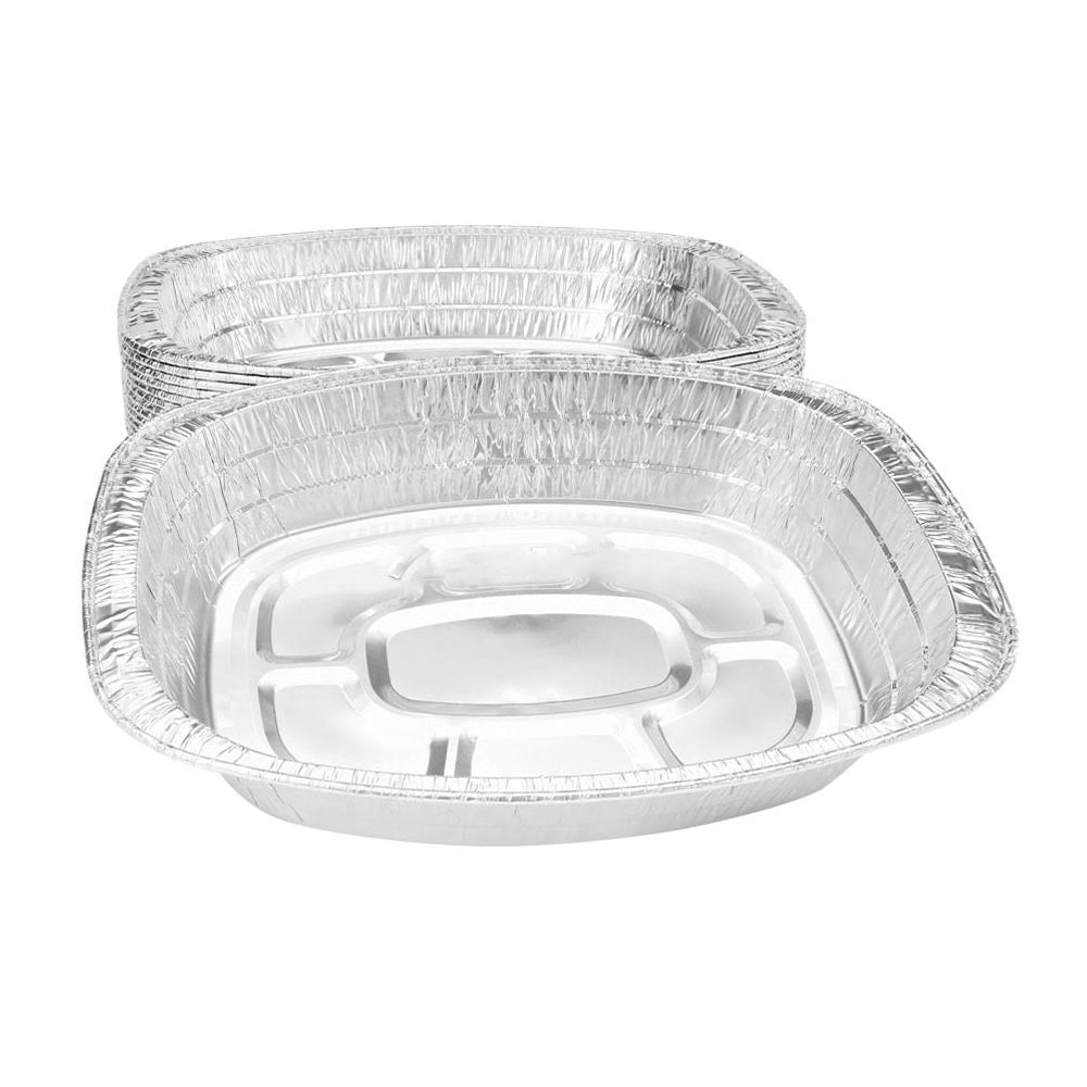 Large Oval-Shape Disposable Roaster Pan - Case of 25 - #40010
