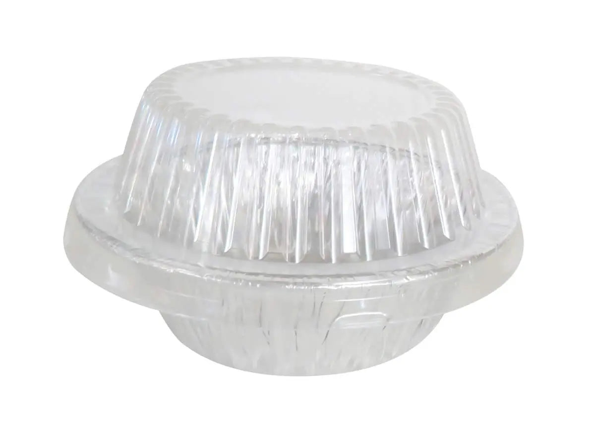 Handi-Foil  5¾" Disposable Foil Pot Pie Pan w/ Dome Lid - Case of 1000 - #4007P Handi-Foil